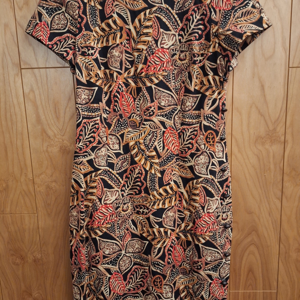 Elegant Leaf Print Dress